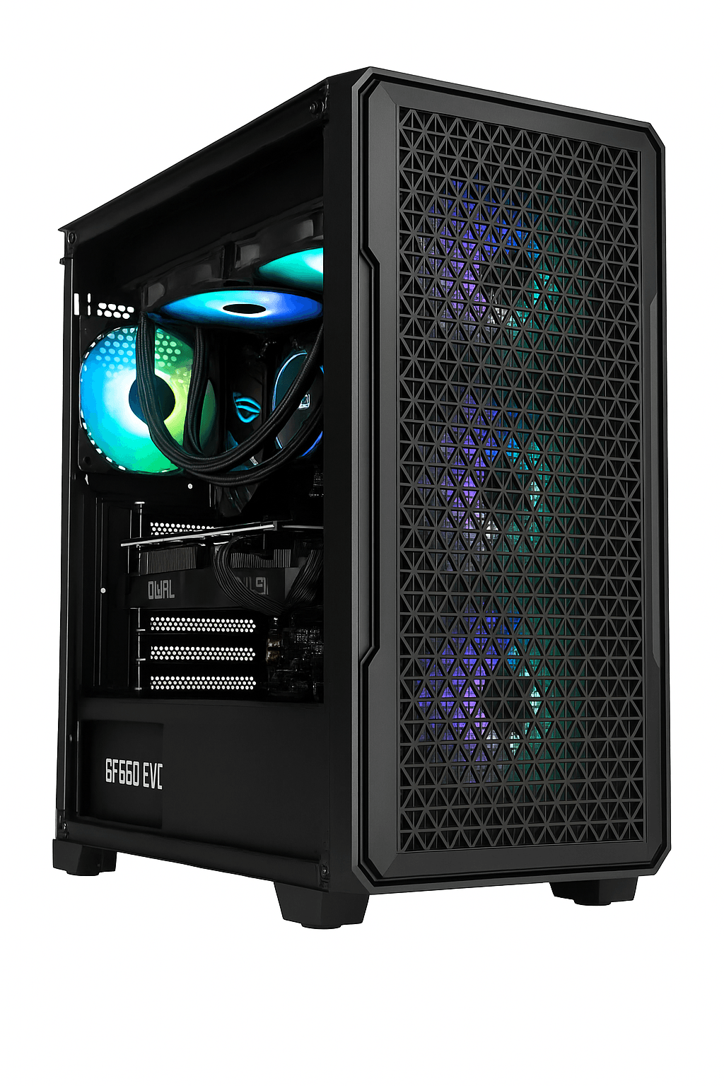 PC EXPERT Ryzen 7 5700G con RTX 3060, 16GB DDR4, SSD 1TB, alimentatore 650W Gold e case Six Triangle ARGB per gaming e creatività