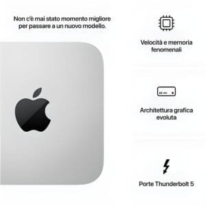 Mac Studio Apple M4 Max โ Mini PC con CPU 14-core, GPU 32-core, 36GB RAM DDR5, SSD 512GB NVMe, Wi-Fi 6E, macOS Sequoia, Thunderbolt 5 e supporto fino a 6 display esterni