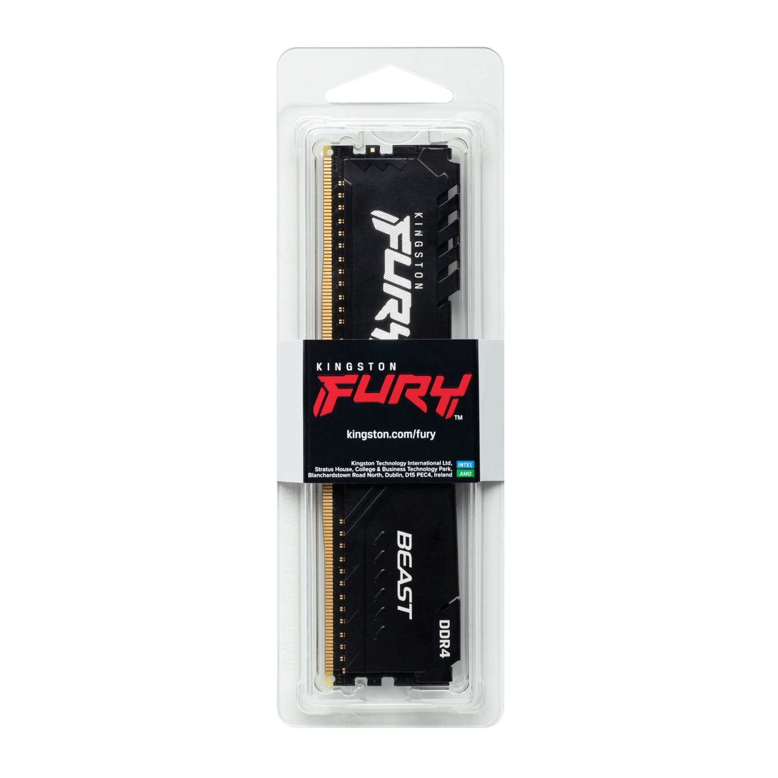 Kingston FURY Beast DDR4 32GB 3200MT/s CL16 DIMM Black – Memoria RAM Desktop 288-Pin, dissipatore di calore, Intel XMP 2.0, AMD Ryzen Ready - immagine 5