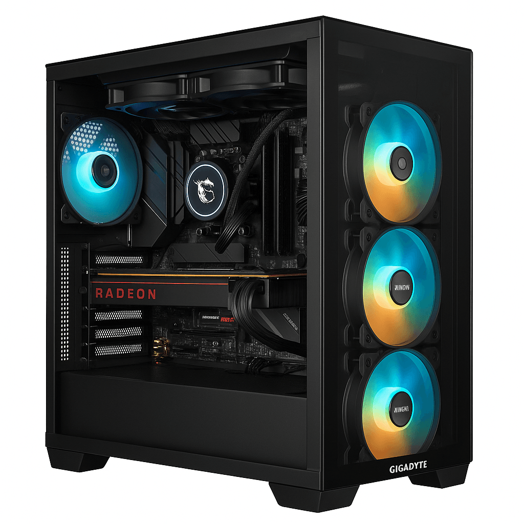 PC EXPERT Ryzen 5 7600X3D con RX 7700 XT, 32GB DDR5, SSD 1TB e case RGB gaming