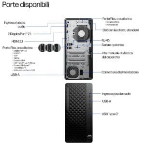 HP EliteDesk 8 Tower G1i AI PC Ultra 7-265, 16GB DDR5, SSD 512GB PCIe, Windows 11 Pro, Wi-Fi 7, DVD±RW – Desktop Professionale Potente