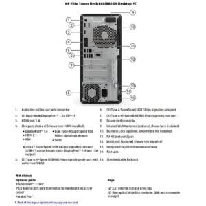 Elite Tower 800 G9 – Intel Core i5-14500 14-Core fino a 4.6GHz, UHD Graphics 770, RAM DDR5 16GB espandibile 128GB, SSD NVMe 512GB, Wi-Fi 6E, Windows 11 Pro, garanzia onsite 3 anni**