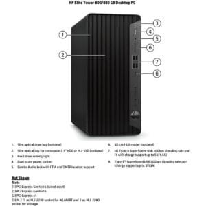 HP Elite Tower 800 G9 Special Edition i7-14700, 16GB DDR5, SSD 512GB PCIe, Windows 11 Pro, Wi-Fi 6E, lettore card 3in1, DVD±RW
