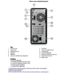 HP Pro Tower 290 G9 – Intel Core i3-12100, RAM 8GB DDR4, SSD 512GB NVMe, UHD Graphics 730, Wi-Fi 5, DVD±RW, Windows 11 Pro, Micro Tower Business