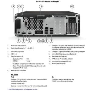 HP Pro SFF 400 G9 – Intel Core i7-13700 16-Core fino a 5.2GHz, RAM 16GB DDR4, SSD 512GB NVMe, UHD Graphics 770, DVD±RW, PSU 240W, Windows 11 Pro, Formato SFF**