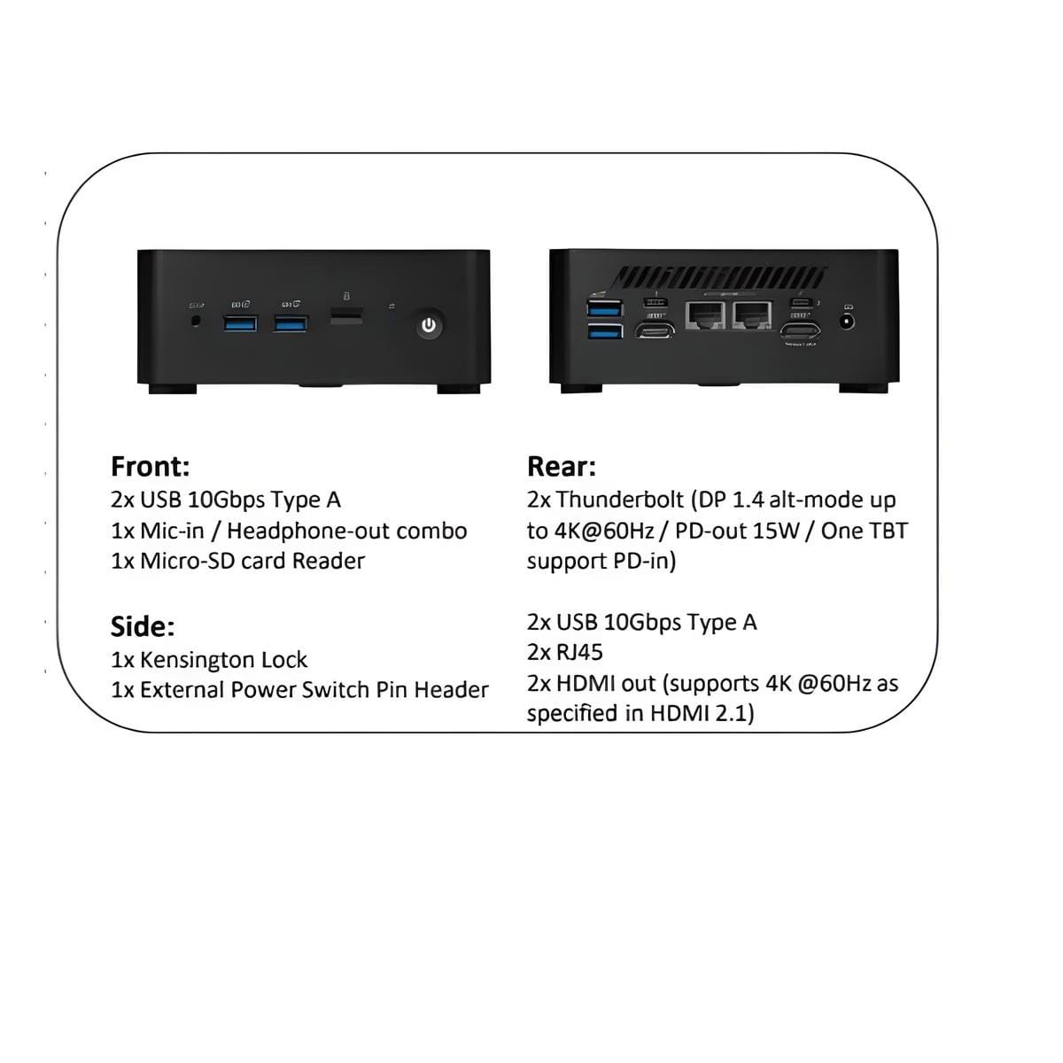 Cubi NUC 1M-029XIT – Mini PC compatto con Intel Core 7 150U, 16GB DDR5, 1TB SSD + 1TB HDD, UHD Graphics, Wi-Fi 6, Bluetooth, Garanzia 24 Mesi** - immagine 2