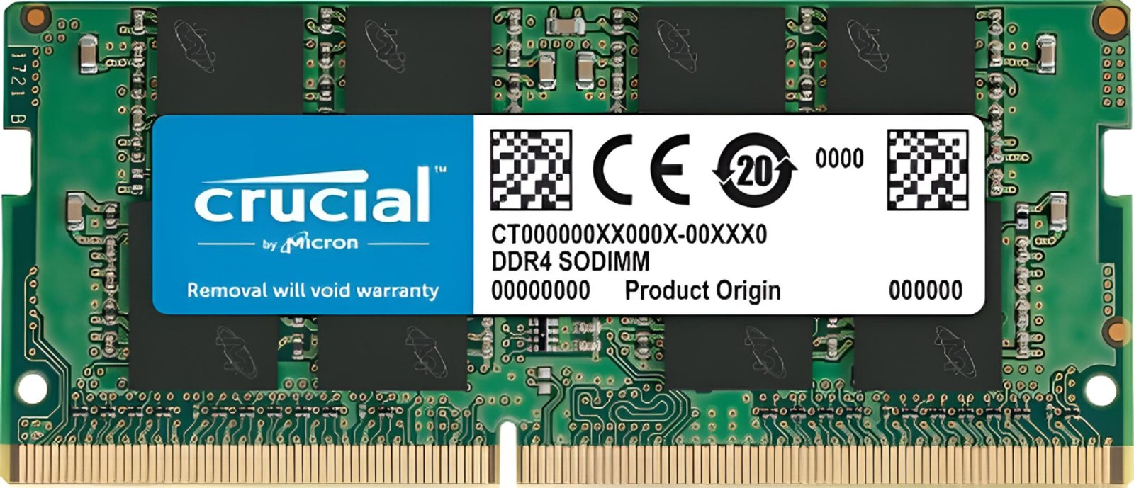 Modulo RAM Crucial 16GB DDR4-3200 SODIMM CL22 1.2V 260 pin per notebook e mini PC