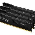 Kingston FURY Beast DDR4 64GB 3600MHz CL18 kit 4x16GB con dissipatore low profile, RAM ad alte prestazioni per gaming, editing e workstation professionali