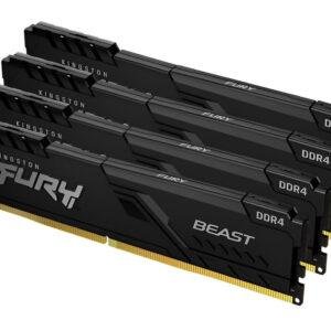 Kingston FURY Beast DDR4 64GB 3600MHz CL18 kit 4x16GB con dissipatore low profile, RAM ad alte prestazioni per gaming, editing e workstation professionali