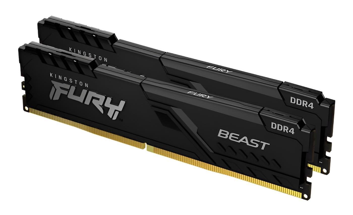 Kingston FURY Beast DDR4 32GB (2x16GB) 3200MT/s CL16 con dissipatore low profile nero, RAM gaming compatibile con Intel XMP 2.0 e AMD Ryzen