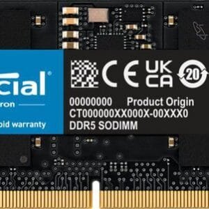 Crucial 16GB DDR5 5600MHz SO-DIMM – Modulo RAM Laptop 262-pin 1.1V CL46, Unbuffered con On-Die ECC*