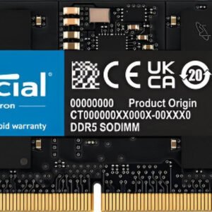 Modulo RAM Crucial 24GB DDR5 5600MHz SO-DIMM 262-pin CL46 per laptop e mini PC, memoria unbuffered con On-Die ECC