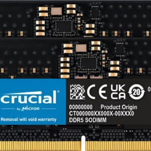 Kit RAM Crucial 16GB DDR5 5600MHz SO-DIMM 2x8GB 262-pin CL46, memoria per laptop e mini PC con On-Die ECC