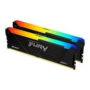 Kingston FURY Beast RGB DDR4 64GB (2x32GB) 3600MHz CL18, RAM gaming con dissipatore nero e illuminazione RGB, compatibile con Intel XMP 2.0 e AMD Ryzen Ready