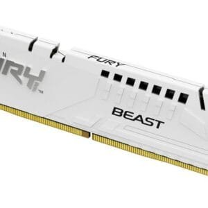 Kingston 16GB 6000MT/s DDR5 CL30 DIMM FURY Beast White XMP – Memoria RAM PC Gaming, Unbuffered, On-Die ECC, dissipatore bianco, Intel XMP 3.0, 288-pin DIMM