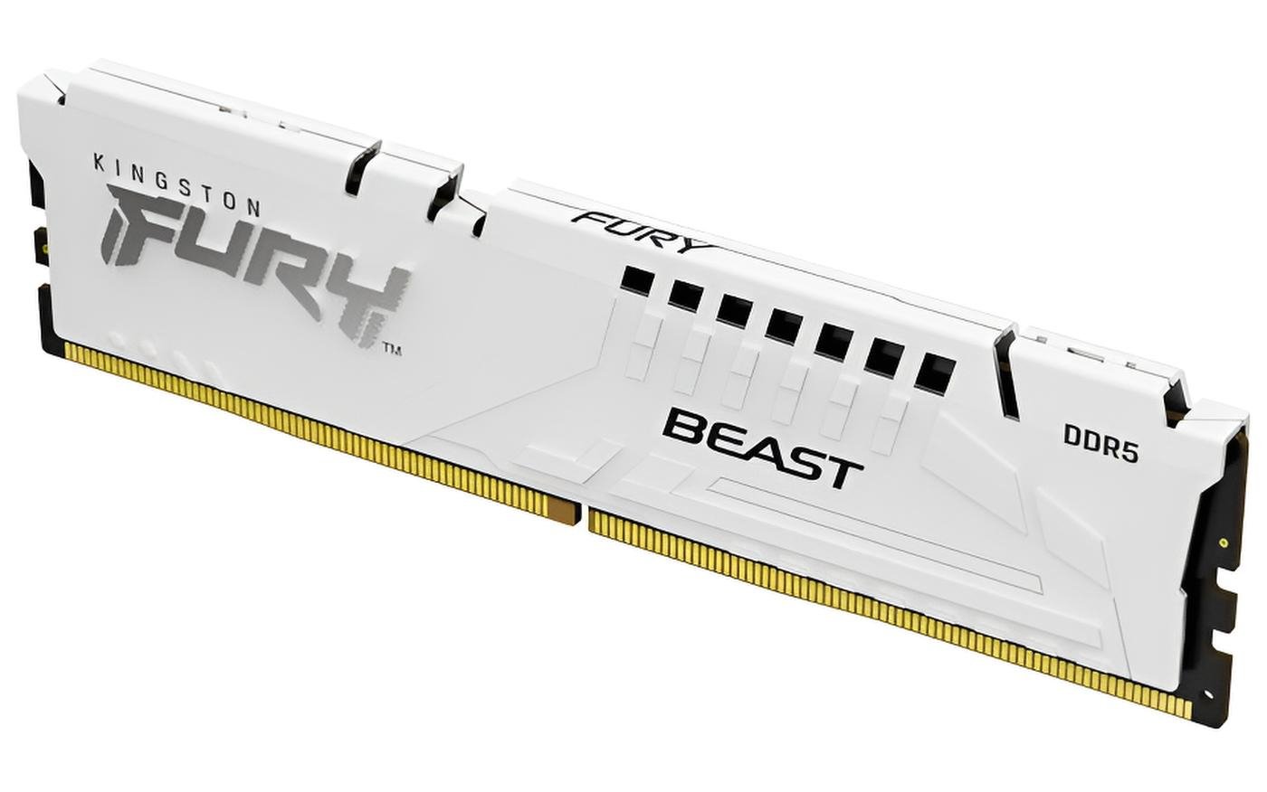 Kingston 16GB DDR5 6000MT/s CL30 DIMM FURY Beast White con dissipatore bianco e supporto Intel XMP 3.0