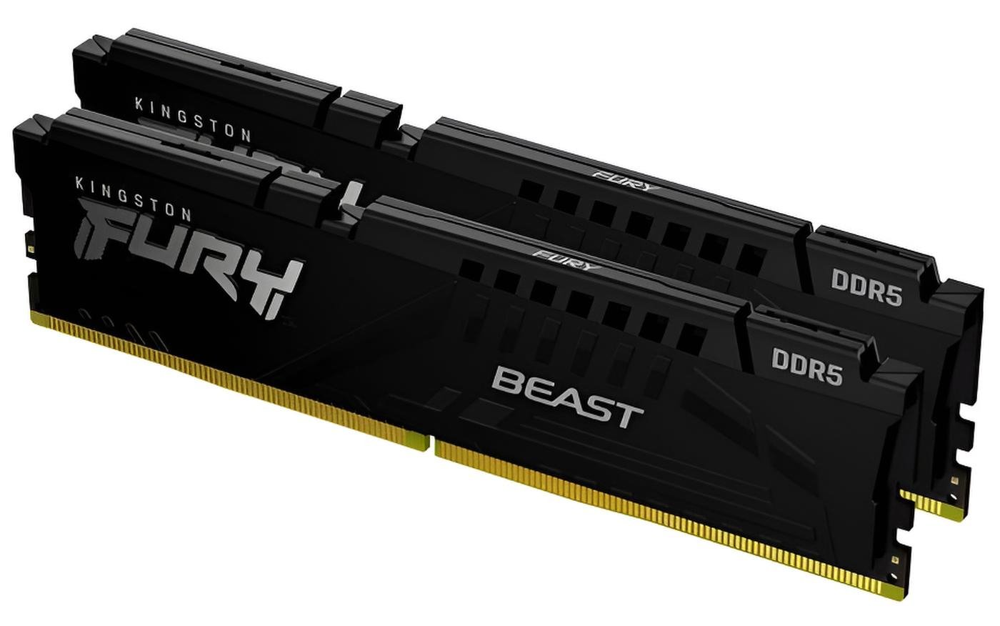Kit RAM Kingston FURY Beast DDR5 32GB (2x16GB) 6000MHz CL36 con dissipatore nero, supporto XMP 3.0 e AMD EXPO