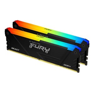 Kingston FURY Beast DDR4 32GB 3200MT/s CL16 DIMM Black – Memoria RAM Desktop 288-Pin, dissipatore di calore, Intel XMP 2.0, AMD Ryzen Ready