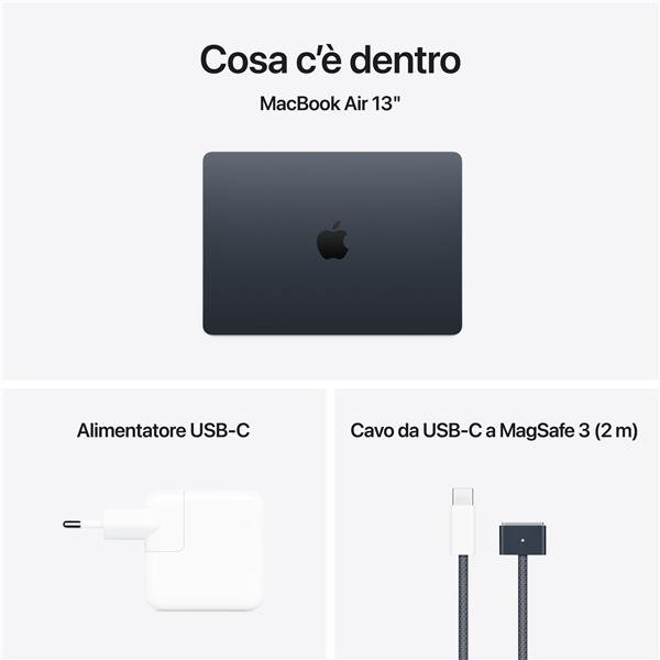 MacBook Air 13" M4, CPU 10-core, GPU 10-core, 16GB RAM, 512GB SSD, Liquid Retina 13.6", macOS Sequoia, Blu Notte - immagine 3