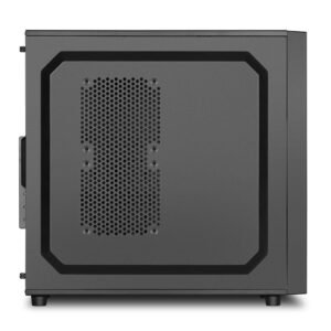 Cabinet Gaming Midi Tower Design pulito con supporto ATX/Micro-ATX/ITX, 2 porte USB 2.0, 1 ventola posteriore 120mm inclusa, gestione cavi ottimizzata, nero