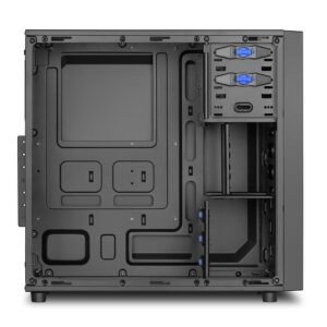 Cabinet Gaming Midi Tower Design pulito con supporto ATX/Micro-ATX/ITX, 2 porte USB 2.0, 1 ventola posteriore 120mm inclusa, gestione cavi ottimizzata, nero