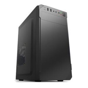 Encore EN-MATX503 cabinet mini tower micro ATX nero con 2 bay da 3,5", 1 bay da 2,5", porte USB frontali e supporto ventole