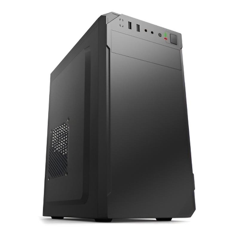 Encore EN-MATX503 cabinet mini tower micro ATX nero con 2 bay da 3,5", 1 bay da 2,5", porte USB frontali e supporto ventole