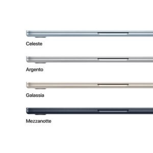 Apple MacBook Air 13" M4, CPU 10-core, GPU 10-core, 16GB RAM, 512GB SSD, Display Liquid Retina 13,6", macOS Sequoia, Galassia