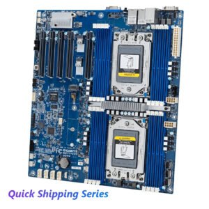 Gigabyte MZ71-CE0 scheda madre server E-ATX dual socket SP3 per AMD EPYC 7002/7001, con 16 DDR4 ECC, 5 PCIe Gen3, M.2 NVMe e Dual LAN 10GbE Broadcom