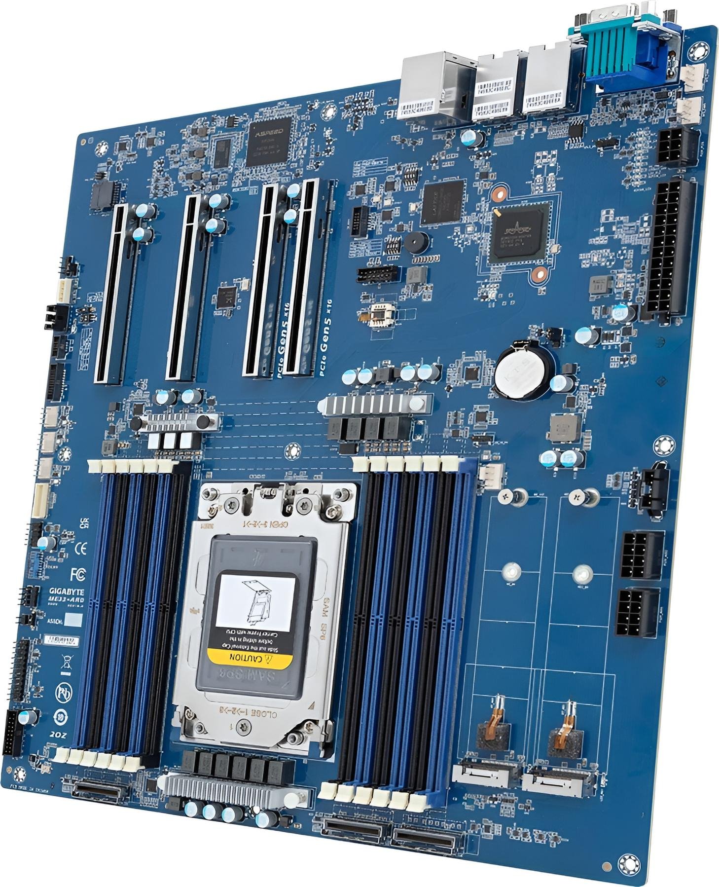 Gigabyte ME33-AR0 scheda madre server E-ATX per AMD EPYC 8004 con DDR5 ECC fino a 576GB, 3 PCIe Gen5 x16, 2 slot M.2 NVMe Gen5 e LAN Dual 1GbE