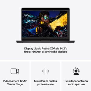 Apple MacBook Pro 14" M4, CPU 10-core, GPU 10-core, 24GB RAM, 1TB SSD, Display Liquid Retina XDR 120Hz, macOS Sequoia, Nero Siderale