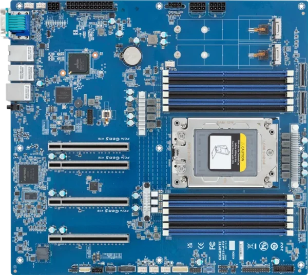 Gigabyte ME33-AR0 SP6 Single Socket – Supporto AMD EPYC 8000, fino a 12x DDR5 4800MHz ECC REG, PCIe 5.0, Dual M.2 NVMe, 16x SATA o 6x NVMe, Dual 1GbE, AST2600, E-ATX
