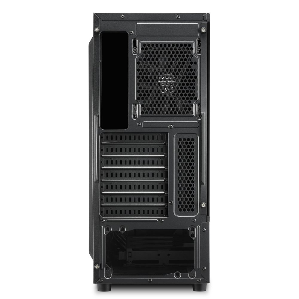 Case Gaming ARGB Midi Tower – Vetro Temperato, Illuminazione Frontale ARGB, 1 Ventola 120mm Inclusa, Supporto GPU 335mm, 7 Slot, Gestione Cavi Ottimizzata, Nero - immagine 2