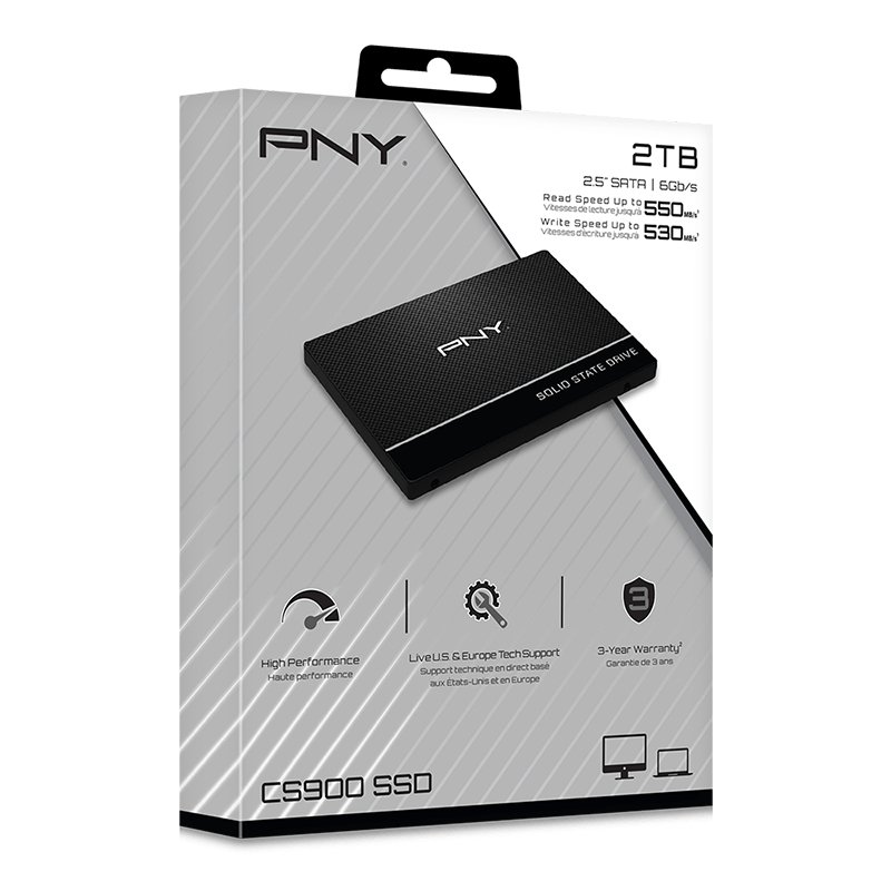 PNY CS900 2TB SSD 2.5" SATA III 6Gb/s – Unità a stato solido con memoria 3D NAND, velocità fino a 550MB/s, compatibile PC desktop e notebook - immagine 2