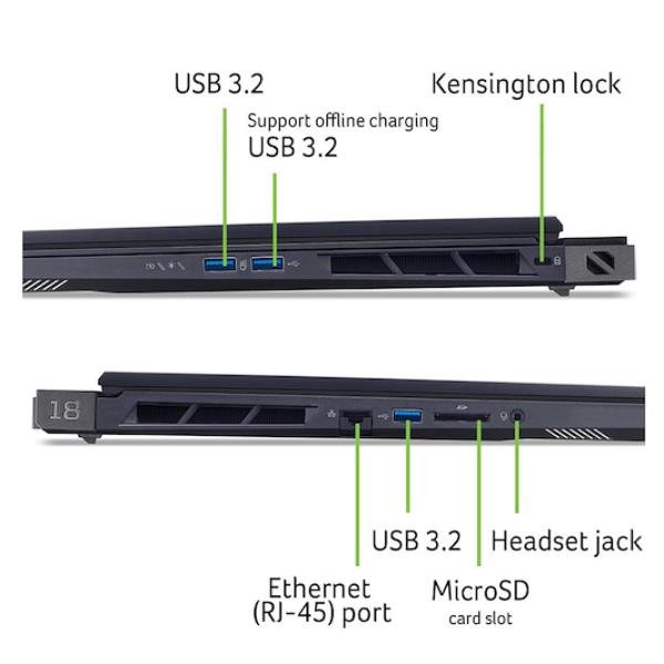 Notebook Acer Predator Helios 18 AI PH18-73-955L, 18" Mini LED WQUXGA, Intel Core Ultra 9 275HX, 192GB DDR5, 5TB SSD, NVIDIA GeForce RTX 5090 24GB, Windows 11 Pro - immagine 2