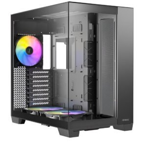 CABINET C8 ARGB Full Tower Gaming, vetro temperato 270°, 3 ventole ARGB incluse, supporto E-ATX, USB-C