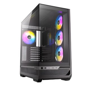 CABINET Antec C7 ARGB Mid Tower Gaming, vetro temperato, pannelli mesh magnetici, supporto E-ATX, 6 alloggiamenti HDD/SSD, USB-C