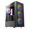 AX27 RGB Elite cabinet gaming ATX Midi Tower nero con pannello laterale in vetro temperato e porte USB 3.0 frontali