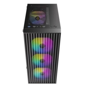 Cabinet Gaming AX27-RGB-ELITE – Mid Tower ATX con vetro temperato, supporto schede madri ATX/Micro-ATX/ITX, 3 slot HDD, connettività USB frontale, colore nero