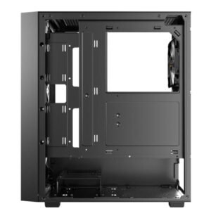 Cabinet AX65 ARGB – Case Mid-Tower ATX/Micro-ATX/Mini-ITX, nero con pannello in vetro temperato, 3 slot HDD/SSD, USB 3.0 frontale