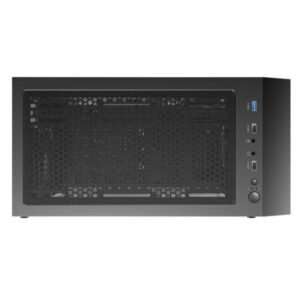 Cabinet AX65 ARGB – Case Mid-Tower ATX/Micro-ATX/Mini-ITX, nero con pannello in vetro temperato, 3 slot HDD/SSD, USB 3.0 frontale