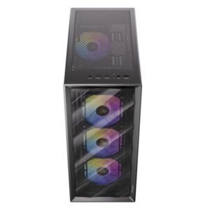 Antec AX85-ARGB Mid Tower ATX Case gaming nero con pannello in vetro temperato, 4 ventole ARGB incluse, supporto radiatori 360mm e gestione cavi ottimizzata