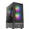 Cabinet NX410 nero con vetro temperato, ventole ARGB, supporto ATX, Micro-ATX e ITX, USB 3.0 frontale e design gaming moderno