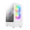 Cabinet NX410 white con vetro temperato, ventole ARGB, supporto ATX, Micro-ATX e ITX, USB 3.0 frontale e design bianco gaming elegante
