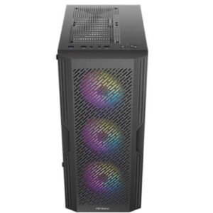 Cabinet Gaming AX20 – Mid Tower ATX con supporto schede madri ATX/Micro-ATX/ITX, 7 slot HDD, pannello nero, porte USB frontali, design compatto e versatile
