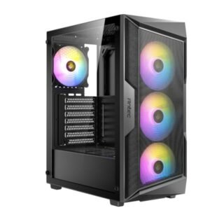 AX61 Elite cabinet gaming ATX Mid Tower nero con vetro temperato, ventole RGB da 120mm e porte USB frontali