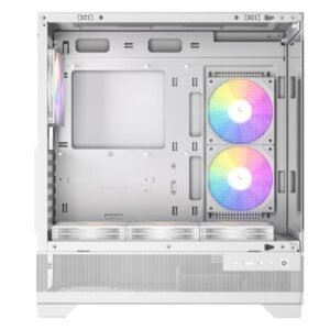 CX700 RGB Elite Cabinet Gaming ATX Mid Tower Bianco con vetro temperato, illuminazione RGB integrata, USB Type-C frontale, supporto GPU 380mm e radiatori 360mm