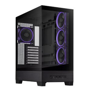 Cabinet A31 PLUS TG ARGB Black Mid Tower con vetro temperato, supporto ATX/Micro-ATX/Mini-ITX/BTF e connettività USB-C frontale