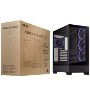 Cabinet A31 PLUS TG ARGB Black – Mid Tower ATX, pannello in vetro temperato, supporto ATX/Micro-ATX/Mini-ITX/BTF, ARGB, USB-C frontale, colore nero