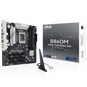 Asus B860M MAX GAMING AX LGA1851 – Scheda Madre Gaming mATX DDR5, PCIe 5.0, WiFi 6E, M.2, LAN 2.5G, USB 3.2, Supporto Intel Core Ultra Series e 14ª Gen